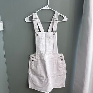 Love Tree White Denim Overall Dress
